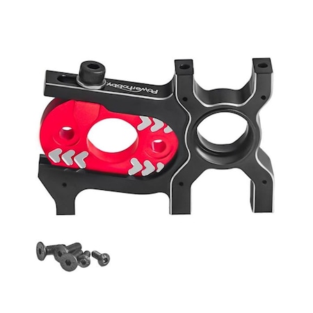 Power Hobby Channel Lock Secure Motor Mount, Black with Red PHBARRMA44